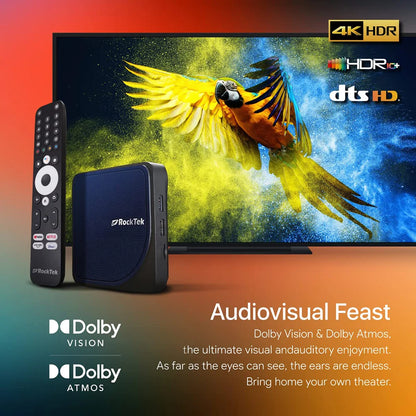 Compact 4K Android TV Stream Box 32GB with Dolby Vision