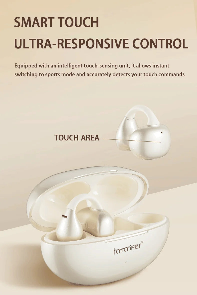 White Rechargeable Bluetooth Gaming and Sports Earphones