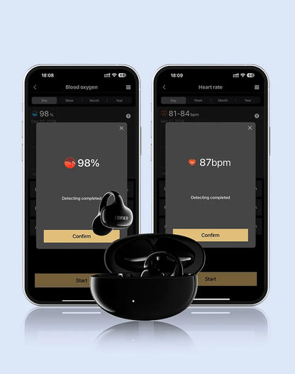 Black Open-Ear Earphones with Multipoint & Long Battery