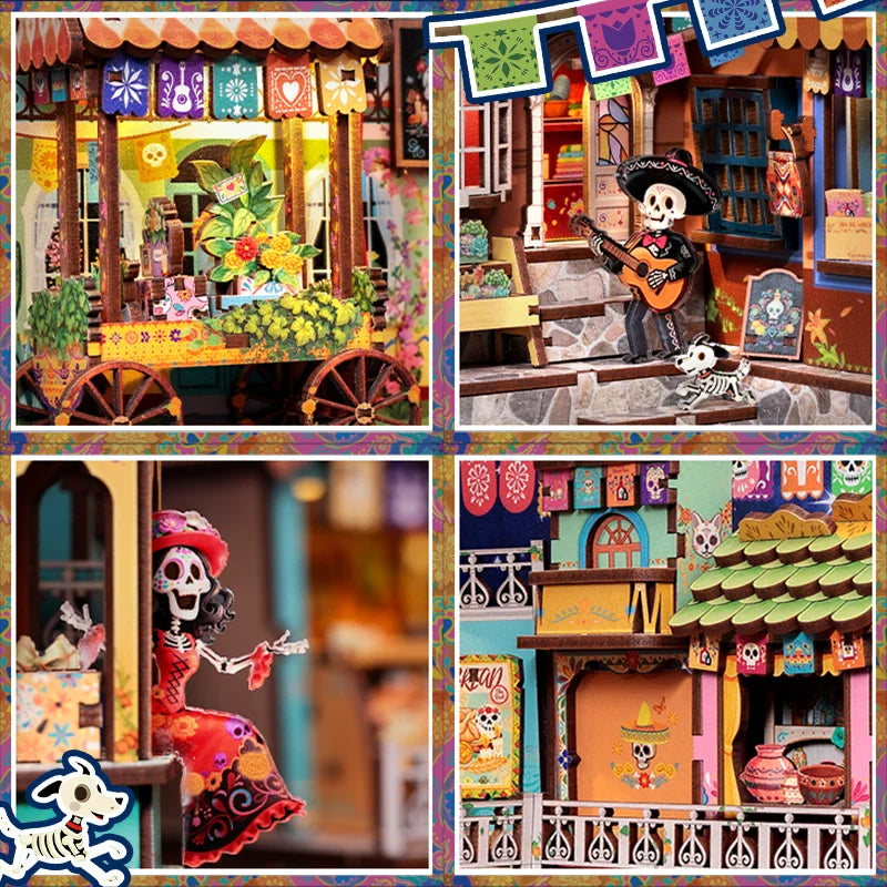 3D Wooden DIY Miniature Dollhouse Book Nook Puzzle