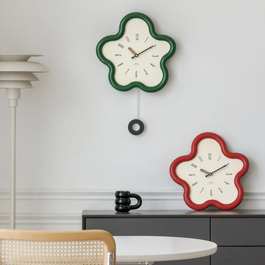 Green Swing Style Digital Wall Clock Minimalist Home Decor