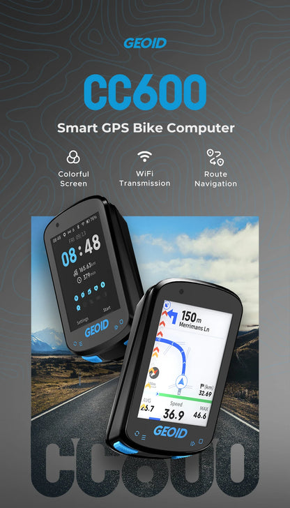 GPS Bike Computer Set with Navigation Color Screen and WiFi