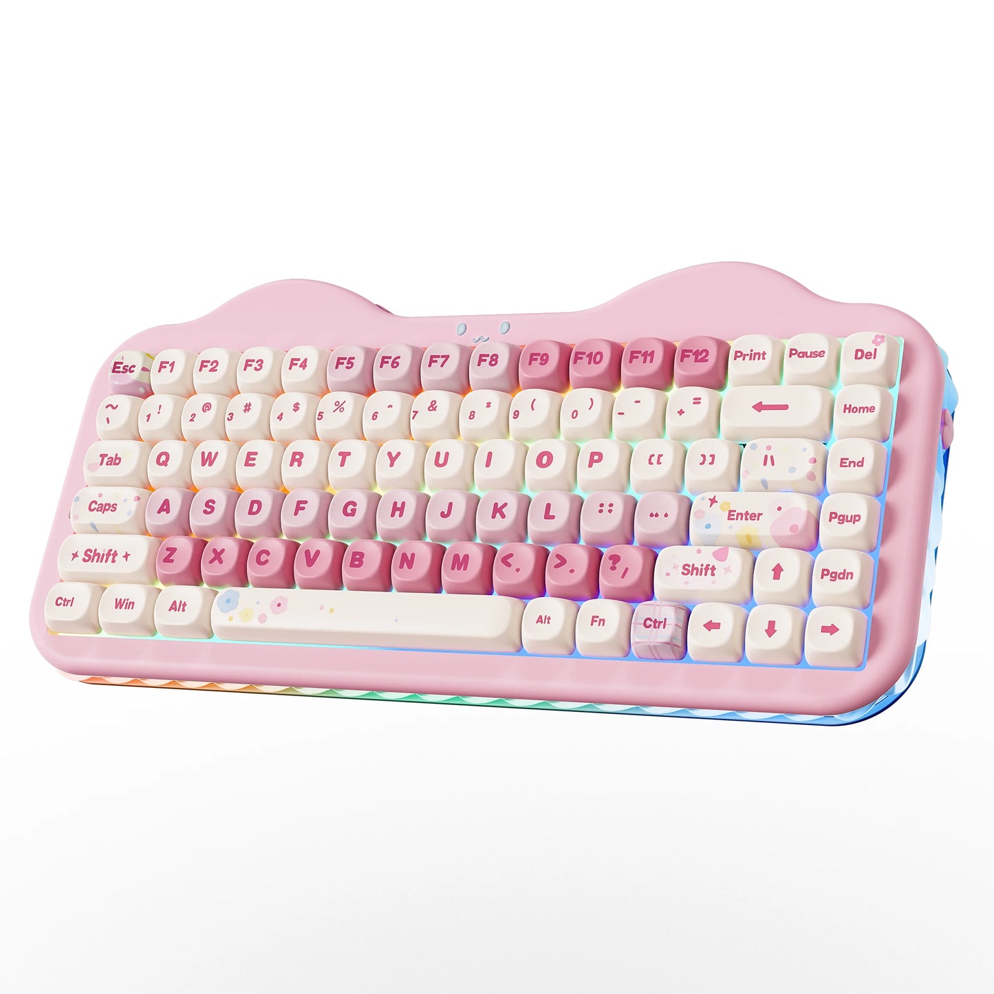 Wireless 75 Percent Mechanical Keyboard Hot Swap RGB Pink