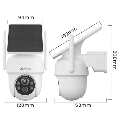 2K 3MP Wireless Solar Security Camera with PIR Detection