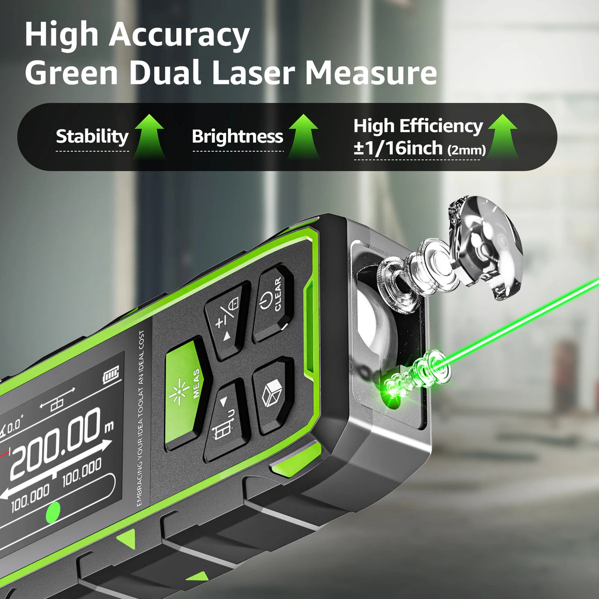 Dual Green Laser Rangefinder 200m High Accuracy LCD Display