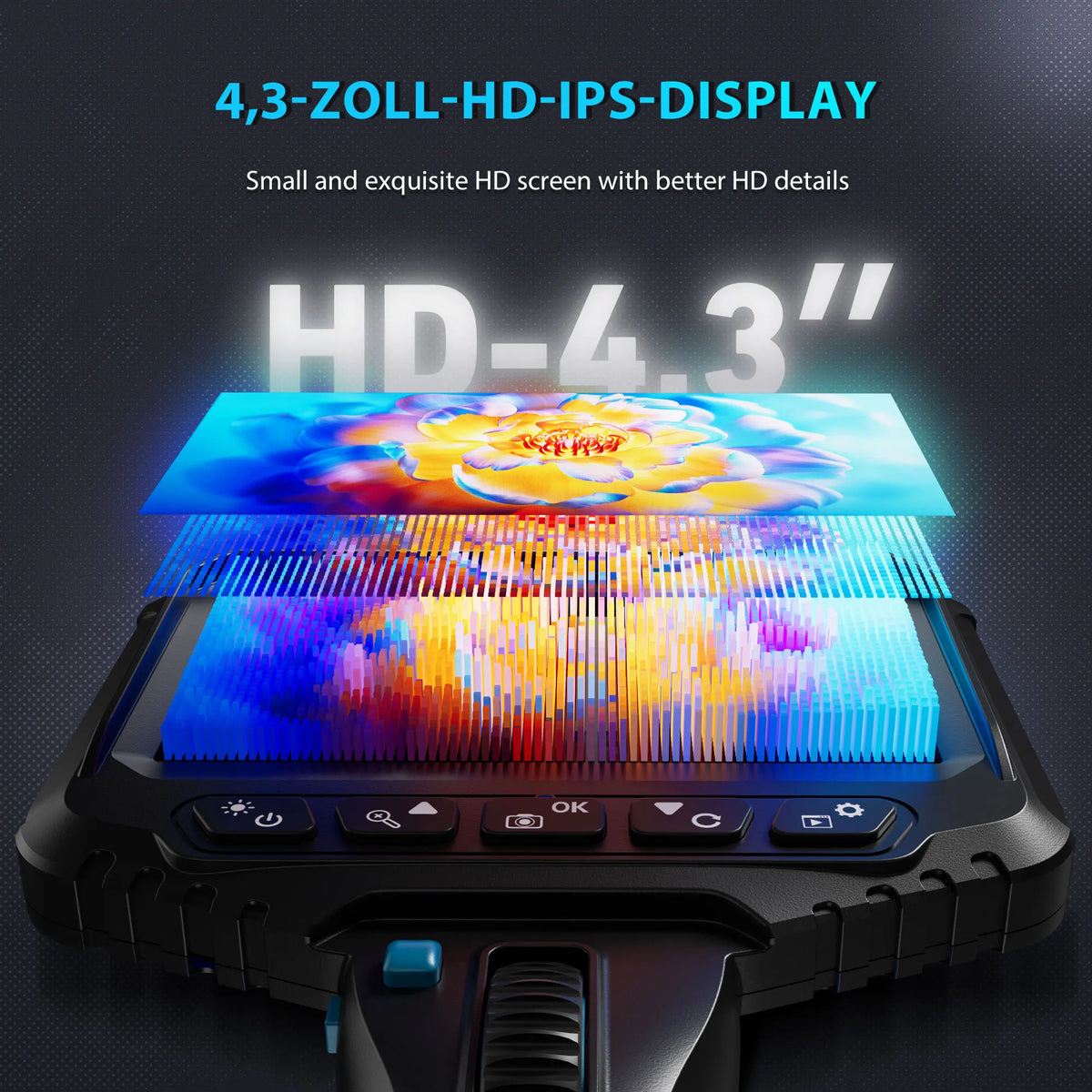 210 Degree Industrial Endoscope Camera 8mm Waterproof Borescope