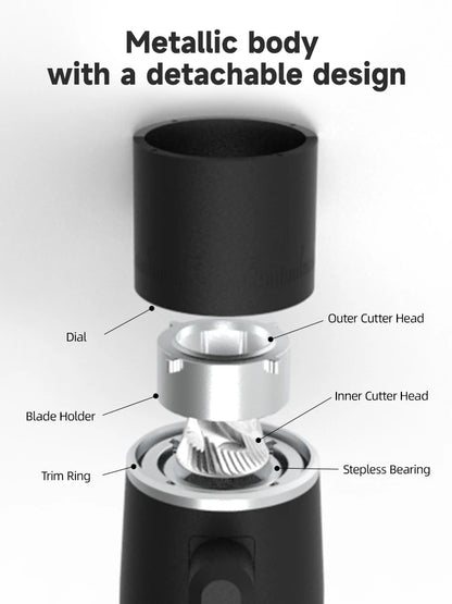 Portable Electric Coffee Grinder USB-C Black Gray