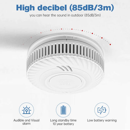 Wireless Smoke Detector with 10 Year Battery & WiFi