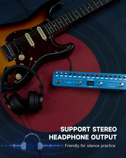 Compact Multi-Effects Guitar Processor with Presets and Amp Sims