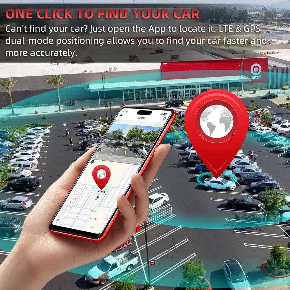 4G LTE Dual Lens Dash Cam 4K GPS Night Vision