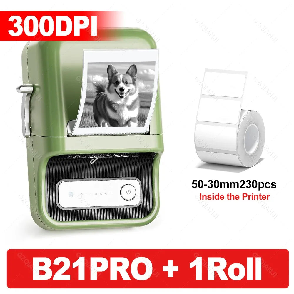 Smart Portable Label Maker 300dpi Green for Retail Use