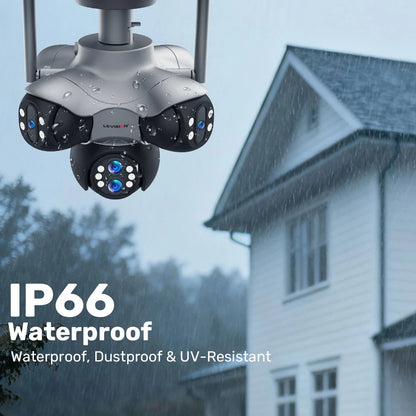 30MP 6 Lens WiFi PTZ Security Camera 10X Zoom