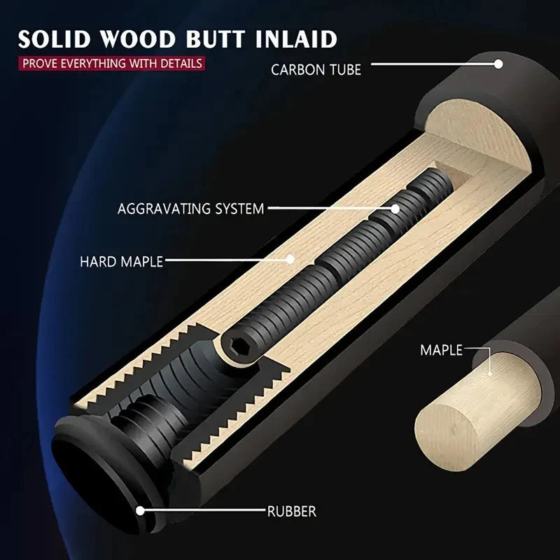 12mm 3K Glossy Carbon Fiber Billiard Cue Professional