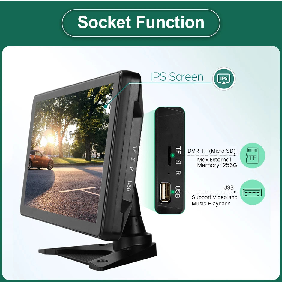10.36" Blind Spot Radar Car DVR 4 Cameras