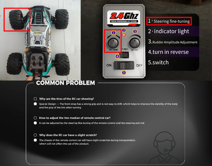 Remote Control Truck 70KMH LED High Speed 4x4