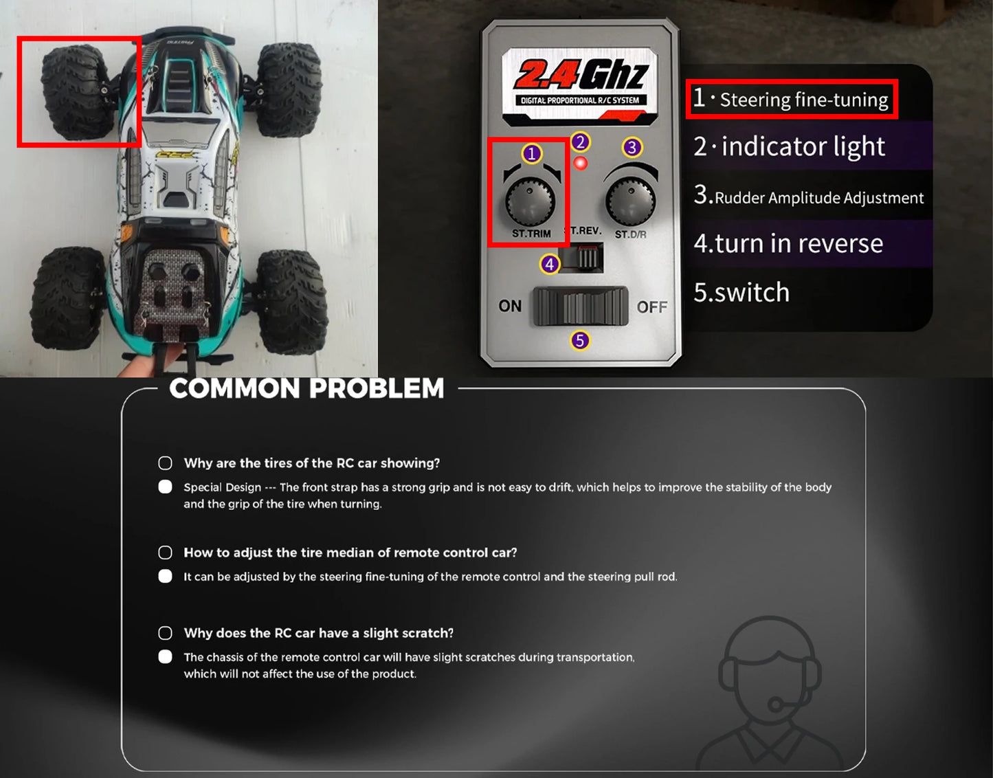 LED Remote Control Car 70KMH Off Road Monster