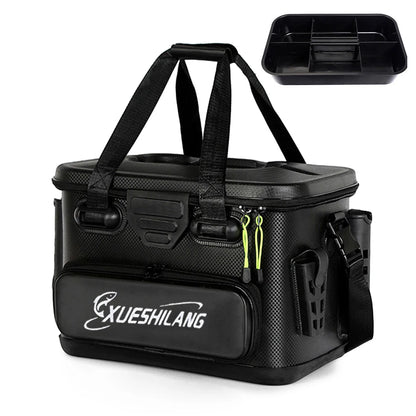 Waterproof M Size Black Fishing Bag for Rods and Gear