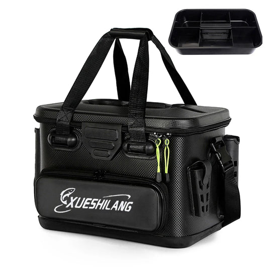 Waterproof M Size Black Fishing Bag for Rods and Gear