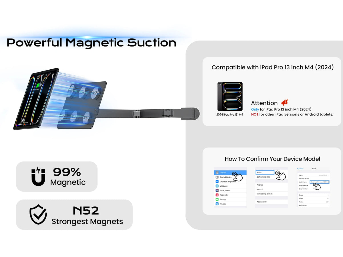 Foldable Aluminum M2 iPad Air 11" Charging Holder