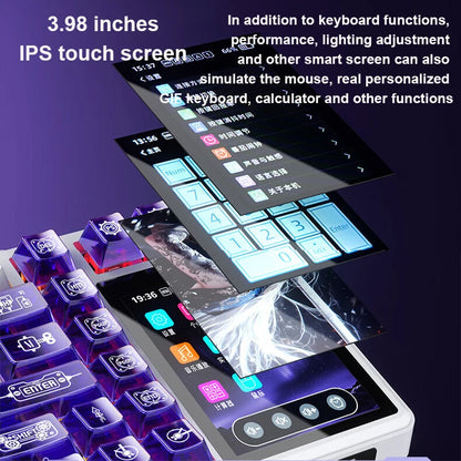 Mechanical Gaming Keyboard with 3.98 Inch IPS Touchscreen