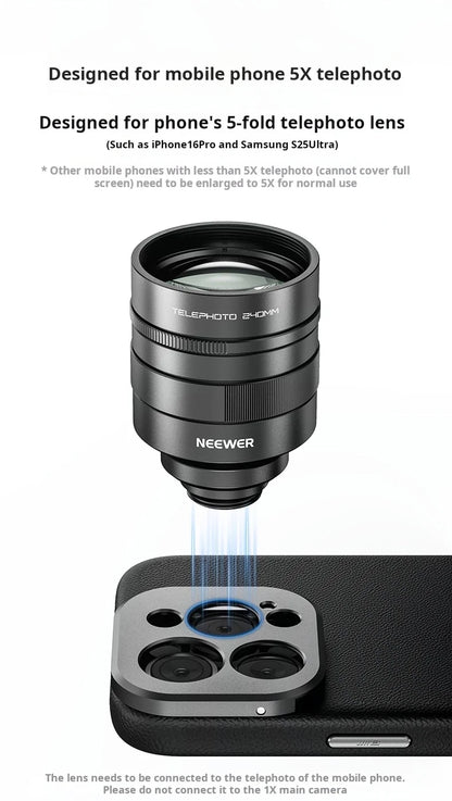 Two Times Telephoto Lens Clip On for Smartphone Photography