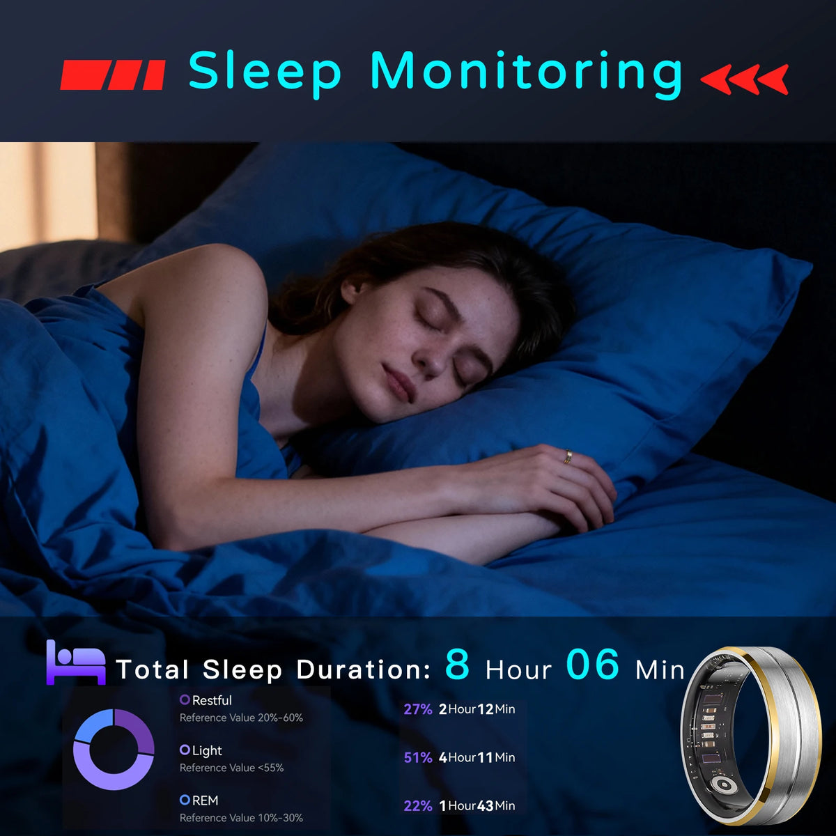 Smart Ring with AI Analysis Fitness and Sleep Tracking