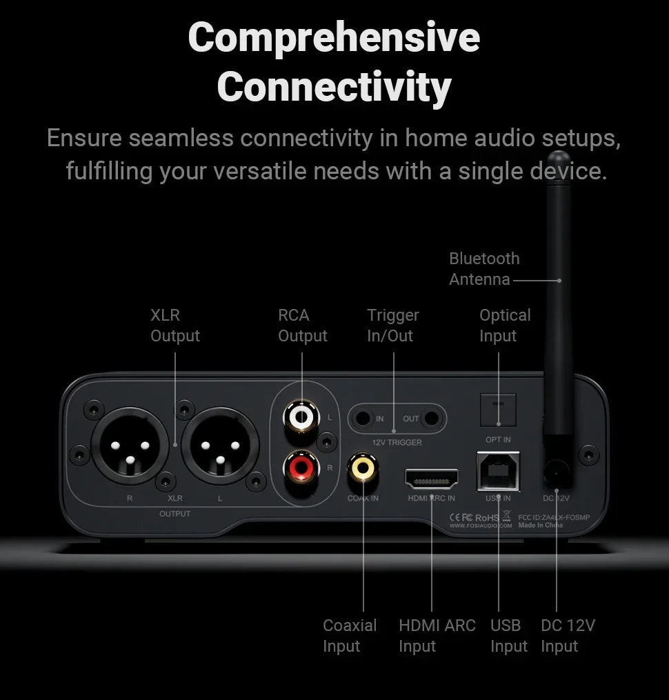 Bluetooth USB DAC Digital Audio Decoder with 12V Power Supply