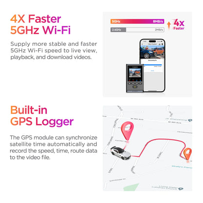 2K 60FPS Dash Cam with Voice Control & GPS
