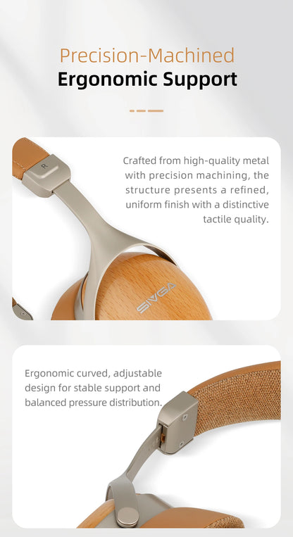 Premium Beechwood Over Ear Hi-Fi Headphones 50mm Drivers