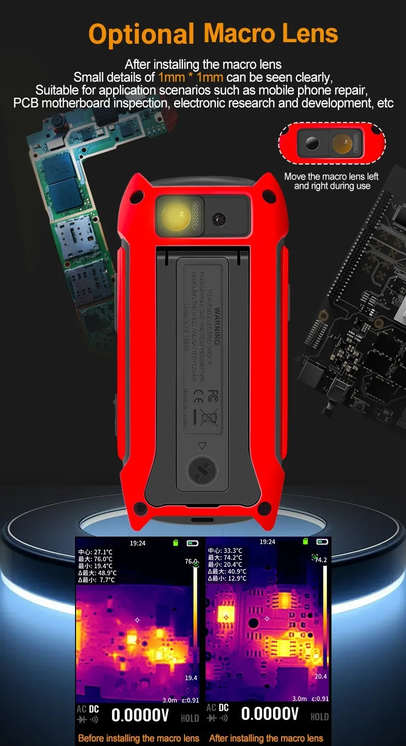 Thermal Imaging Multimeter Kit with Macro Lens Attachment