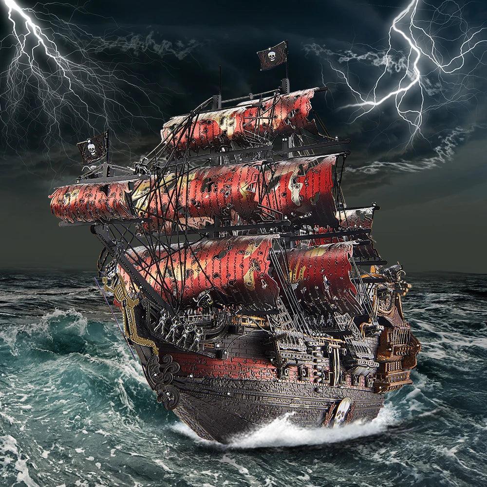 3D Metal Pirate Ship Puzzle DIY Model Building Kit