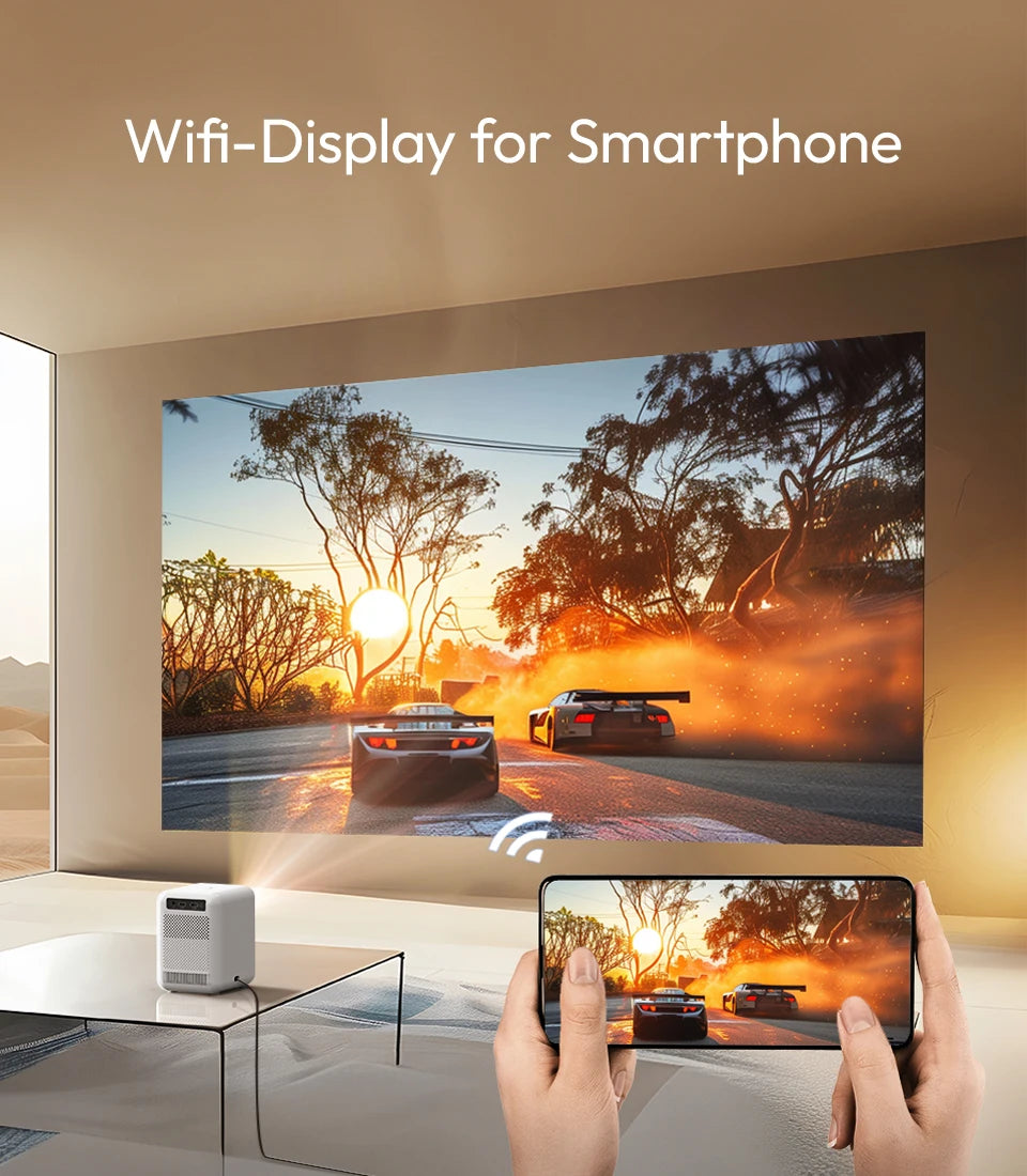 Smart Mini Home Theater Projector 4K 1080p WiFi Portable Cinema