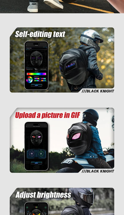LED Hard Shell Travel Backpack with Helmet Storage