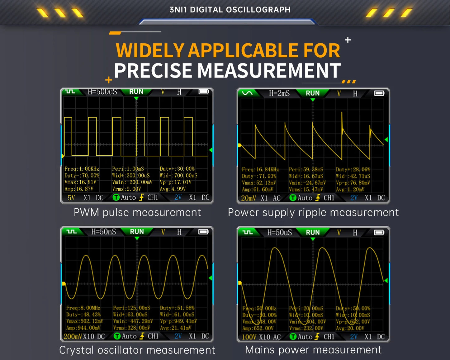 Smart 50MHz Bandwidth Oscilloscope for Signal Analysis