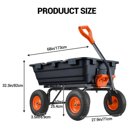 Heavy-Duty 900lb Garden Cart with Rotating Handle