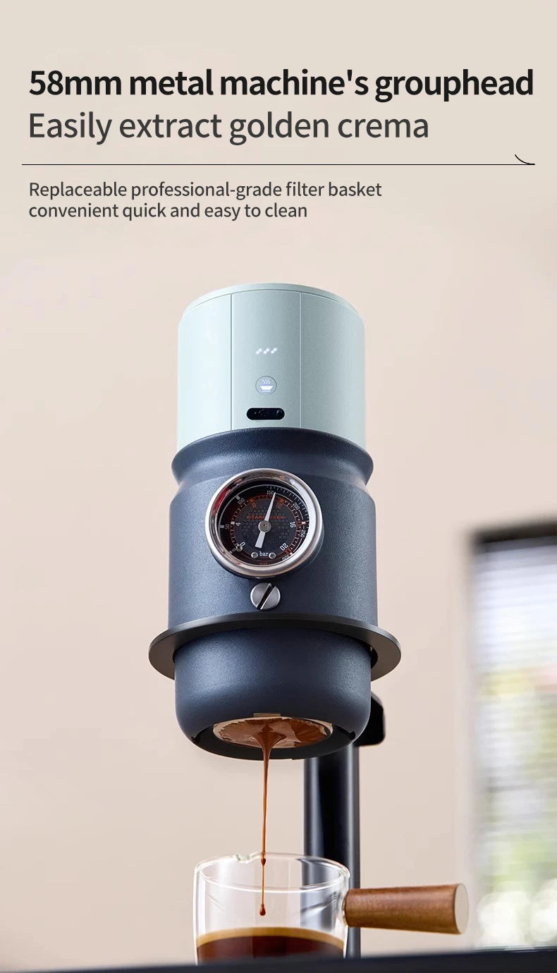 Portable Electric Espresso Machine Travel Coffee Maker Gray