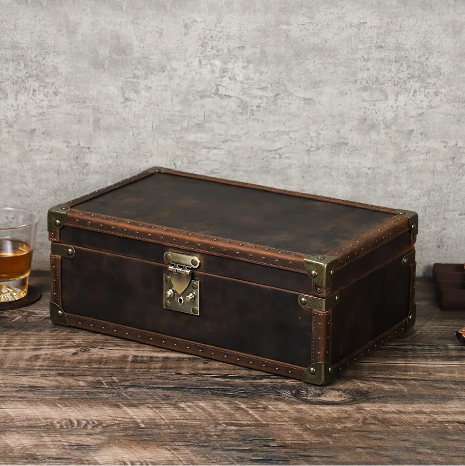 10 Slot Genuine Leather Watch Storage Case