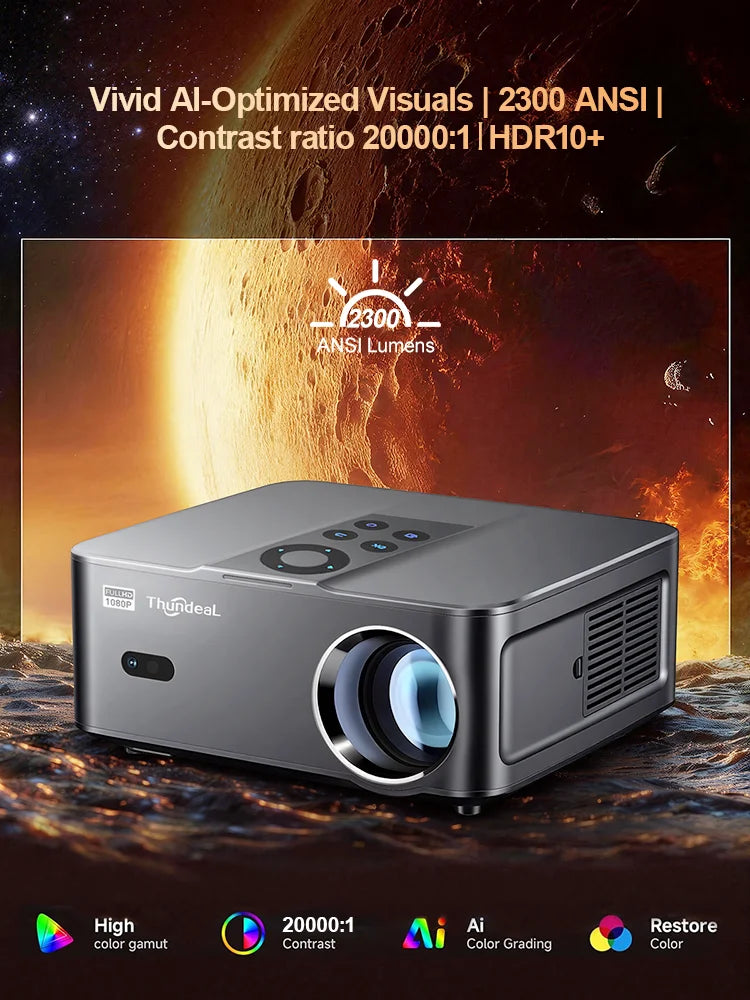 Portable 4K 1080p Android Mini Home Theatre Projector
