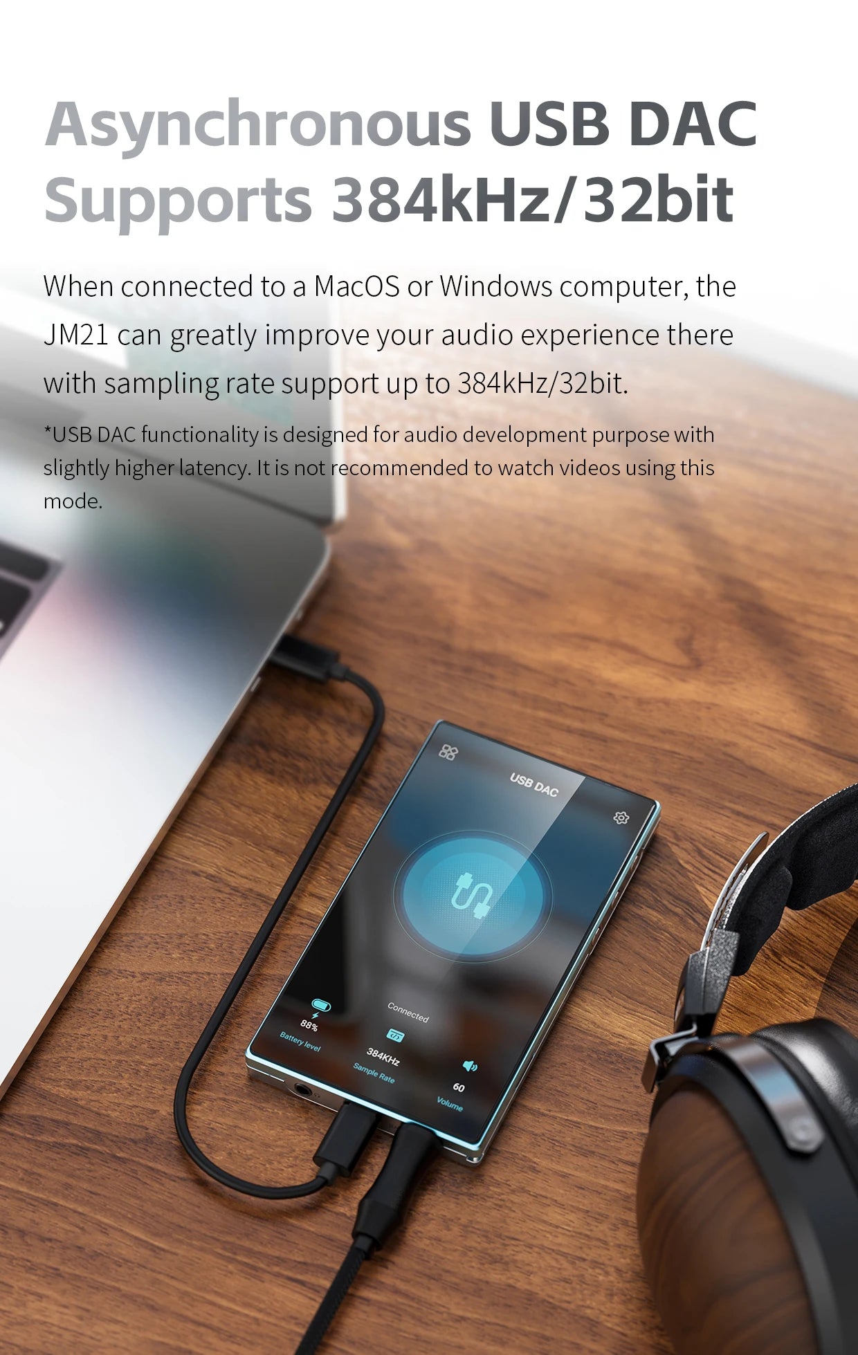 Portable Hi-Res Music Player with Bluetooth WiFi & USB DAC