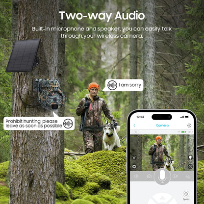 Wireless 5MP Solar Security Camera 4G AI PTZ 32GB