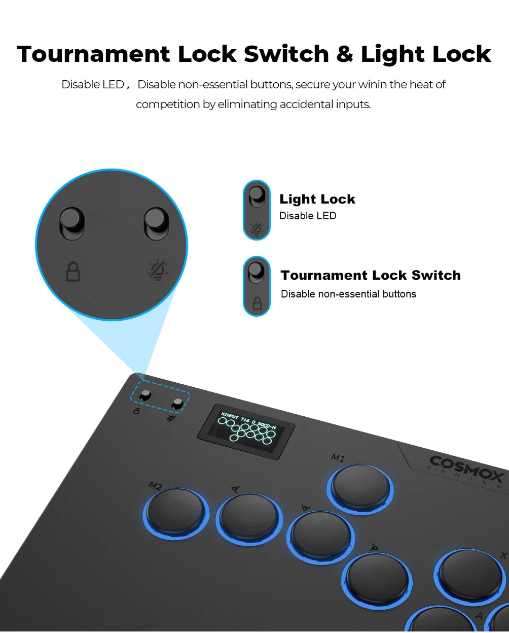 Aluminum Leverless Arcade Controller for PC PS5 PS4 Switch