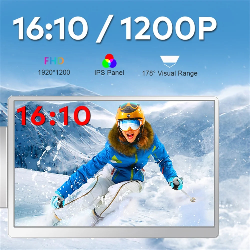 16" Foldable LCD Monitor for Work & Gaming
