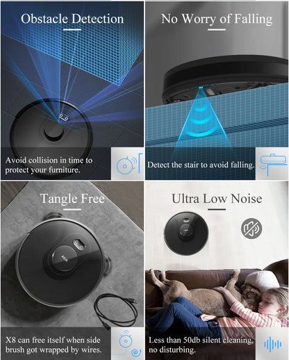 Laser Mapping Robot Vacuum with Multi-Floor Memory & UV Lamp