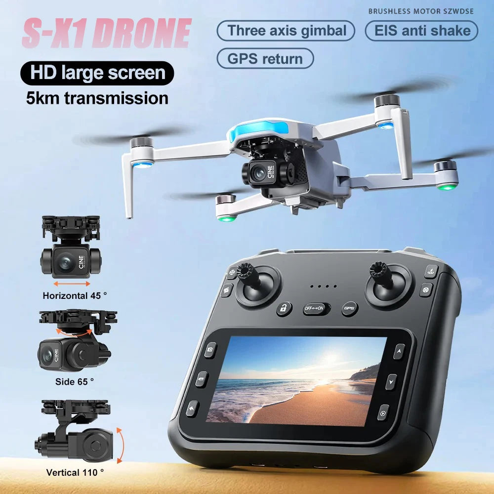 S-X1 GPS Drone 8K Camera 10KM FPV Quadcopter