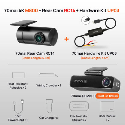 4K Car Camera Bundle with GPS and 128GB