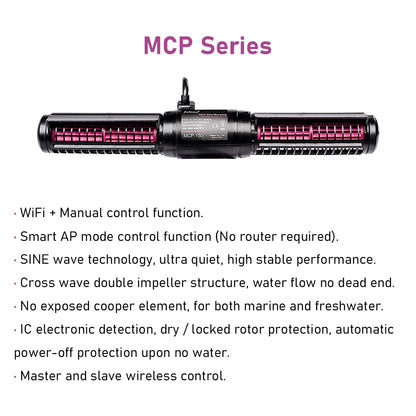 Aquarium Cross Flow Wave Pump WiFi LCD Controller MCP-120