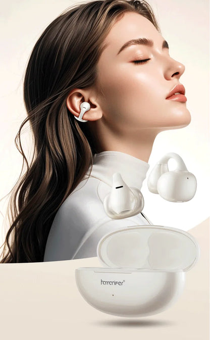 White Rechargeable Bluetooth Gaming and Sports Earphones