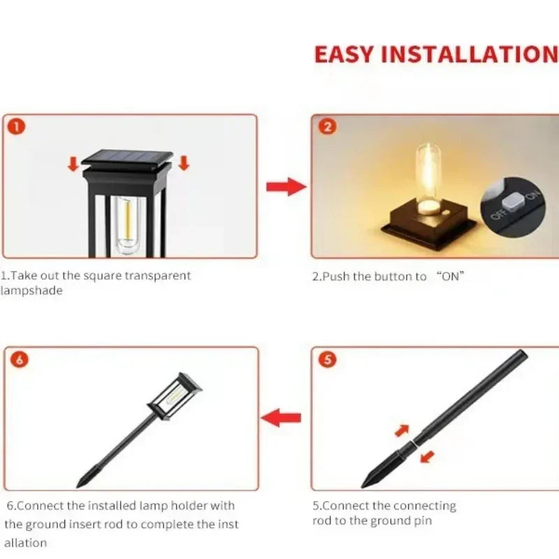 Warm Glow Solar Garden Path Lights Outdoor Set of 10