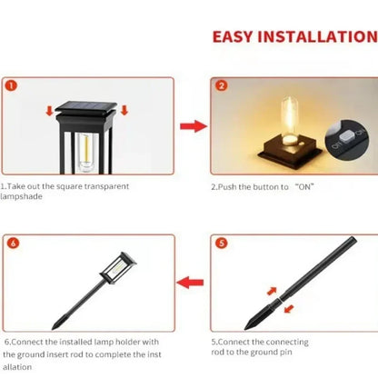 Warm Glow Solar Garden Path Lights Outdoor Set of 10