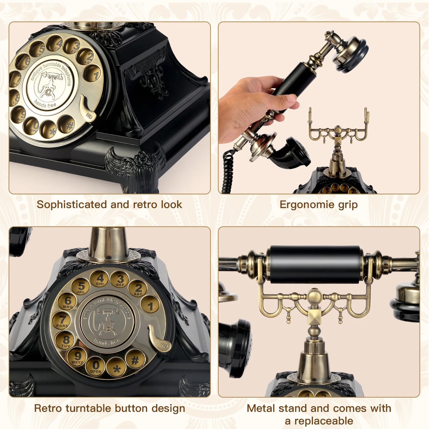 Black Audio Guest Book Phone Wedding Voice Message Recorder